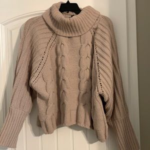 Beige chunky turtle neck sweater!